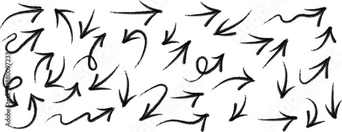 Hand drawn arrows on white background