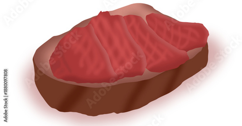 Beef toasted bread with various toppings