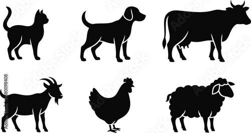 farm animals collection vector