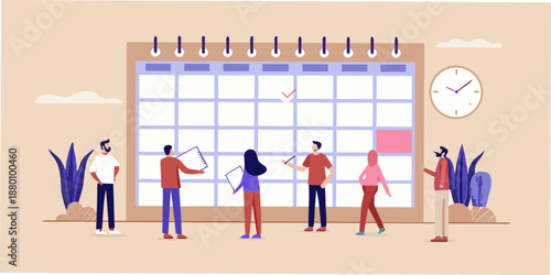 Planning and scheduling with a team calendar deadline and collaborative work