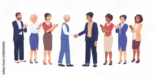 a group of people shaking hands and clapping