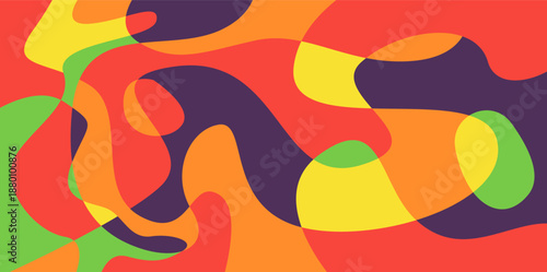 Modern Abstract colorful liquid psychedelic background. Vector illustration. Wavy pattern 07