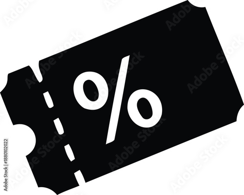Discount ticket with percentage symbol