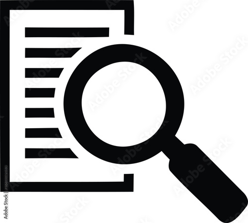 Magnifying glass over document icon