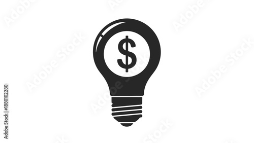 Dollar sign inside a lightbulb symbolizing financial innovation and ideas.