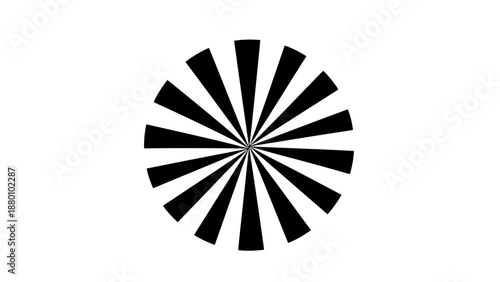 Black radial pattern with converging lines on white background.