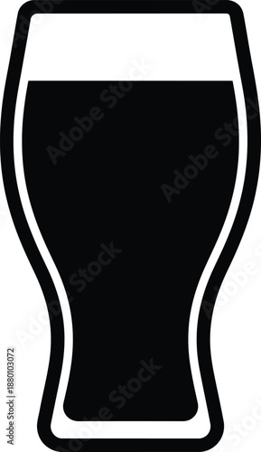 Minimalist Beer Glass Icon Black and White Design Graphic