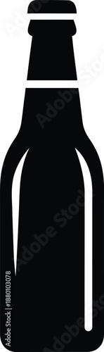 Black silhouette of a beverage bottle vector graphic icon