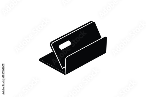 Minimal business card holder icon black design vector