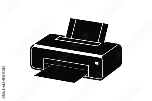 Minimal office printer icon modern document printing technology vector