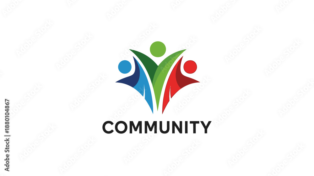 Fototapeta premium Abstract people logo representing community, teamwork, and connection.