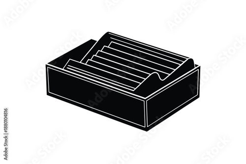 Modern office file organizer desk storage icon vector illustration
