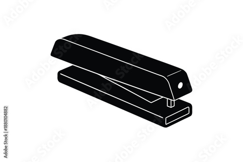 Modern stapler machine symbol clean flat design graphic vector illustration