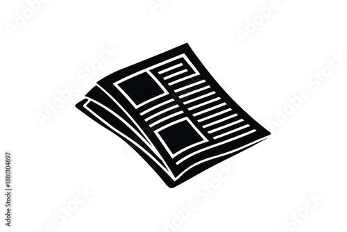 Newspaper Icon Breaking News Media Information Symbol Vector