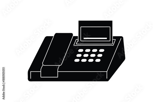 Office fax machine icon business communication technology concept vector