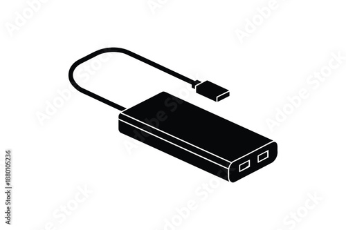 Power bank charging device icon modern technology vector