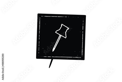 Push pin notice board icon reminder message symbol vector