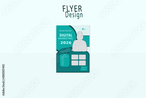 Creative admission poster , or flyer design a4  template. Flyer design layout with triangle graphic elements .