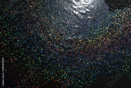 Wallpaper Mural Festive black and silver holographic glitter texture with rainbow highlights. Torontodigital.ca