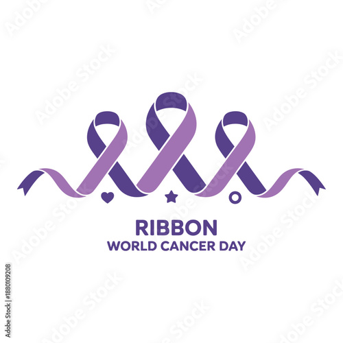 World cancer day awareness ribbon symbolizing hope and support for cancer patients and survivors globally