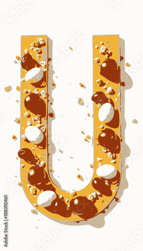 Gourmet Composition of Cheese Platter in U-Shape with Cherry Tomatoes, Olives, and Popcorn Garnish on White Background