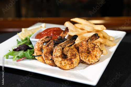 Grilled shrimp skewers