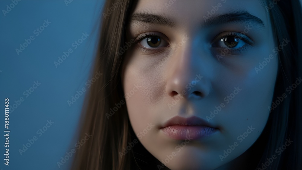 Fototapeta premium Teenage Introspection and Identity Close-up - Adolescent Psychology