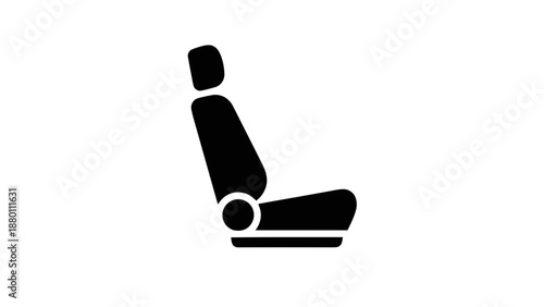Vector illustration of a modern comfortable car seat for transportation, on transparent background