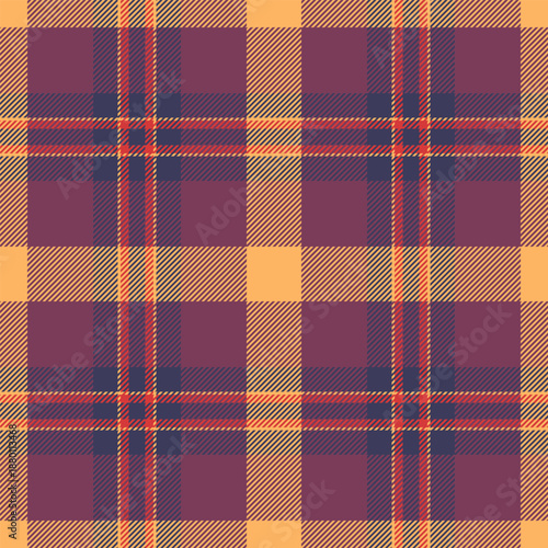 Bandanna texture vector tartan, installing plaid seamless background. Bold textile check fabric pattern in pink and indigo colors.