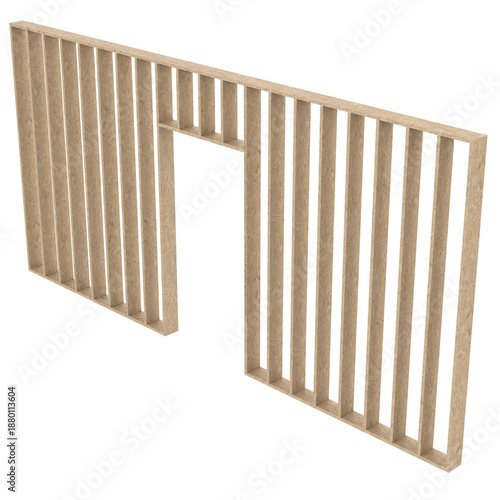 Plywood Door Facade Frame isolated on transparent background