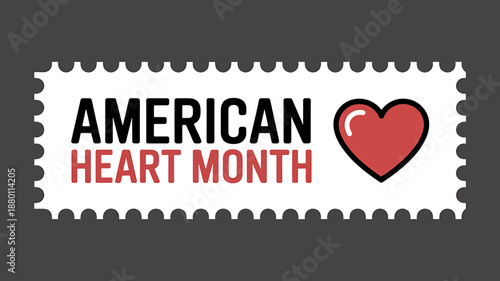 American Heart Month awareness graphic with red heart