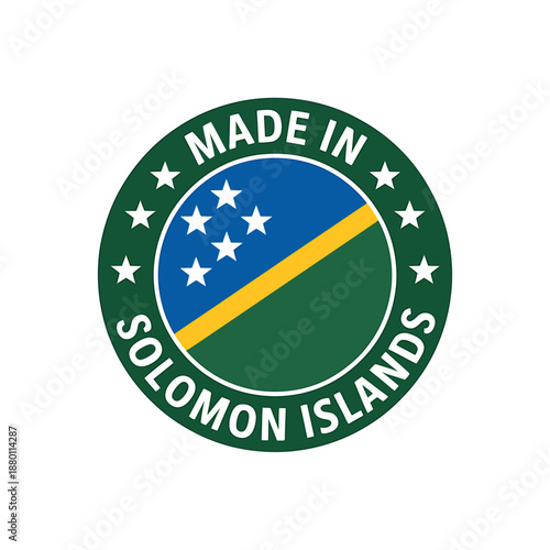 Made in Solomon Islands Badge with National Flag