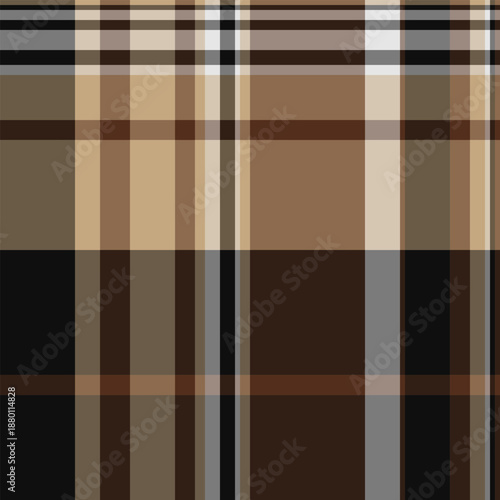 Border check fabric pattern, indoor textile vector plaid. Harvest tartan texture background seamless in orange and dark colors.