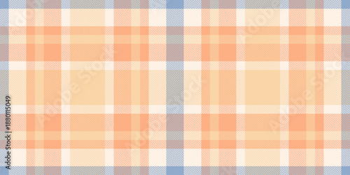 Slim background fabric check, teen seamless plaid vector. Cell texture tartan pattern textile in orange and old lace colors.