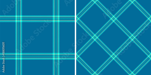 Pattern background fabric of check tartan texture with a textile vector plaid seamless. Set in sea colors. High quality bath towels for home.