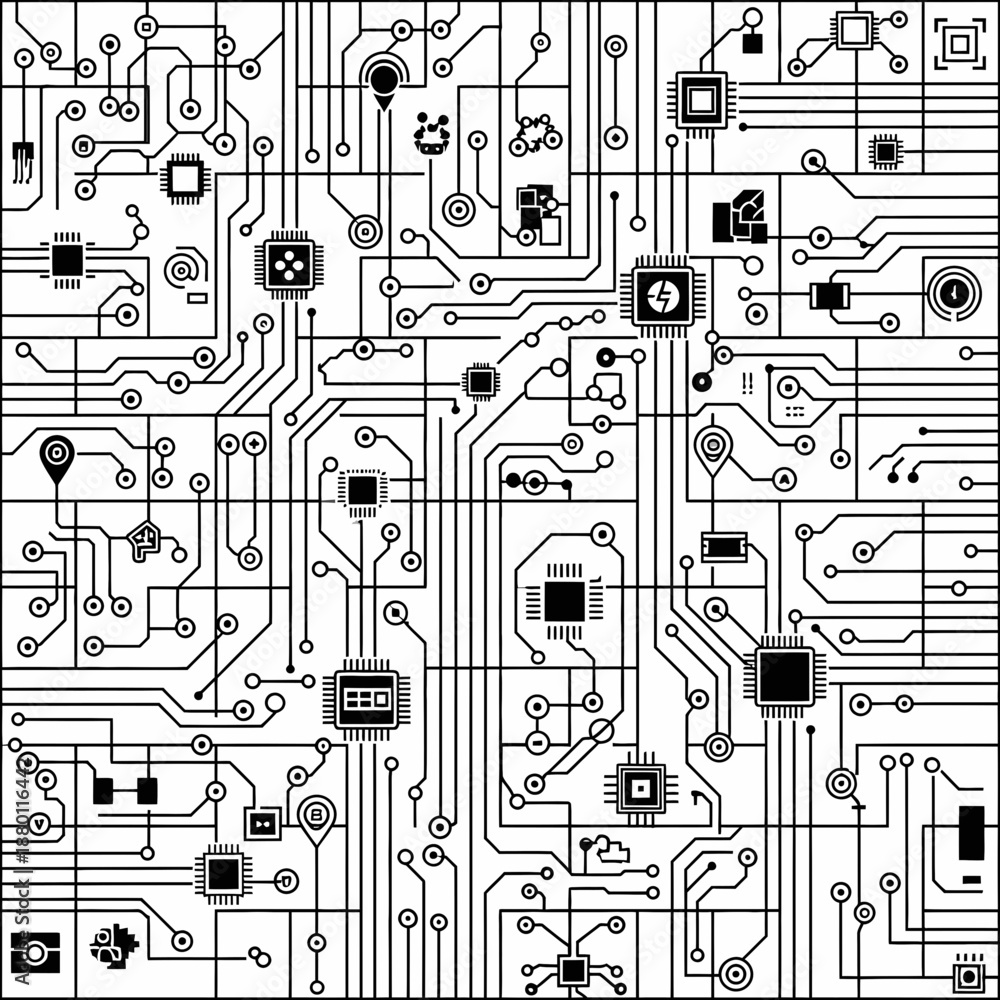 Fototapeta premium Abstract Digital Circuit Board Pattern