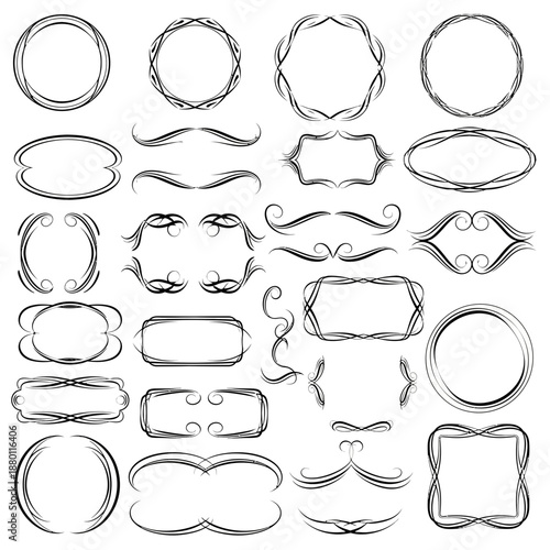 Elegant calligraphic design elements collection for invitations, branding, and creative projects with a touch of vintage flair for a sophisticated look