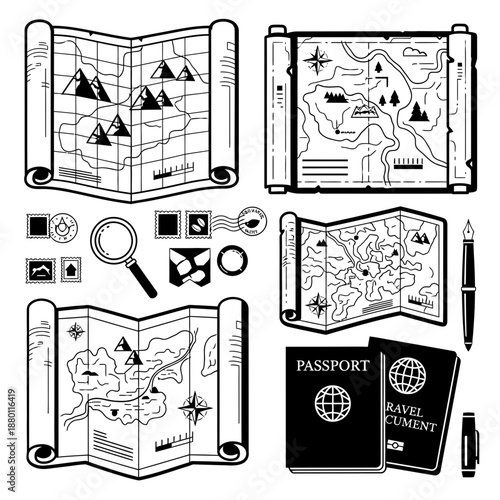 Travel and Exploration Icon Set