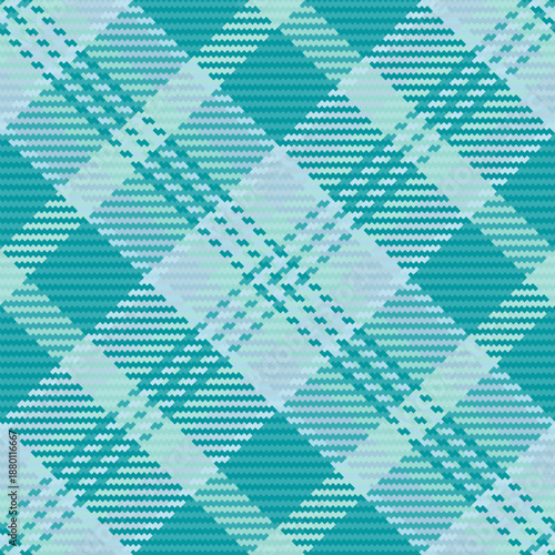 Selection plaid texture seamless, hobby textile pattern check. Retro fabric tartan background vector in light and cyan colors.