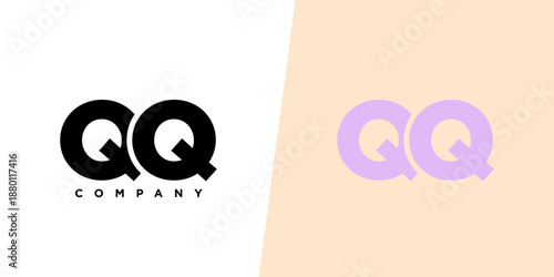 Letter Q and Q, QQ logo design template. Minimal monogram initial based logotype.