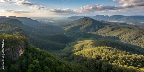 panorama of mountains in the morning