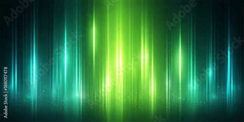 Abstract colorful and green vector background design featuring light wave lines and digital technology patterns with a bright gradient energy texture and blue space backdrop illustration
