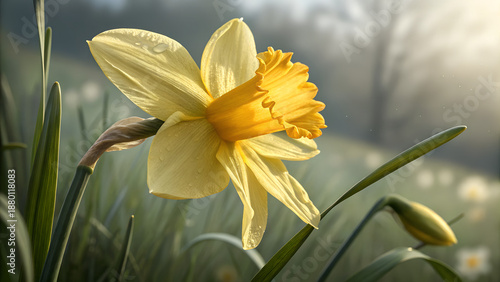 yellow-daffodil--trumpet-shaped-center--smooth-pet
