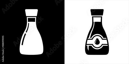 Minimalist soy sauce bottle icons for culinary, Asian food, and restaurant designs