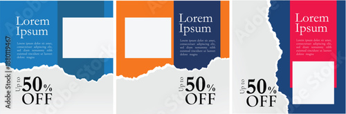 Business social media post banner template. Set of Editable square banner template design. Modern engaging banner with abstract circle elements. Square carousel post template for all social platforms.