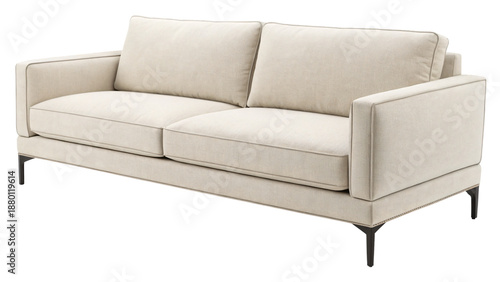 Elegant modern cream sofa with sleek metal legs