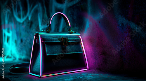 Neon designer handbag