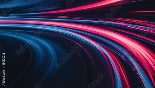 Captivating display of curving light streaks in shades of pink and blue