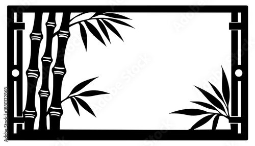 Bambus-Rahmen: Dekorative Elemente aus Bambusrohren und Blättern für einen asiatischen Look.KI Generiert