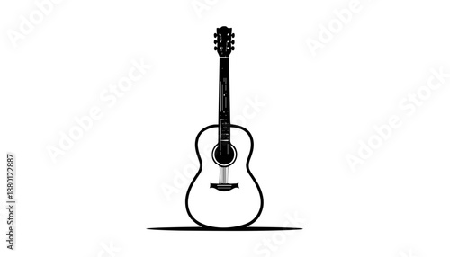 Akustik- und E-Gitarren in deutlicher Umrissdarstellung. Diese eignen sich hervorragend als Geschenke für Musiker auf verschiedensten Materialien.